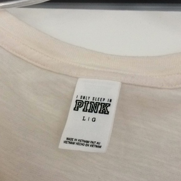 Cream colored Pink long sleeve T-shirt - Picture 2 of 3